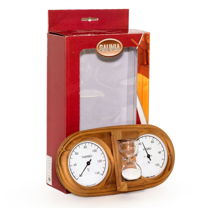 SAUNIA 3-v-1 termometer-higrometer s peščeno uro 591L