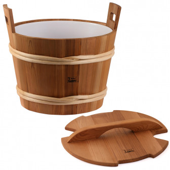 SAWO leseno vedro s pokrovom, cedra, 40 l