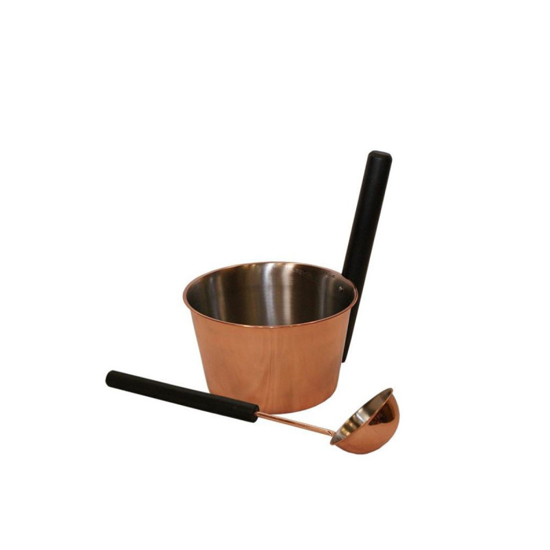 SAUNIA set iz nerjavečega jekla 4 l, črn ročaj