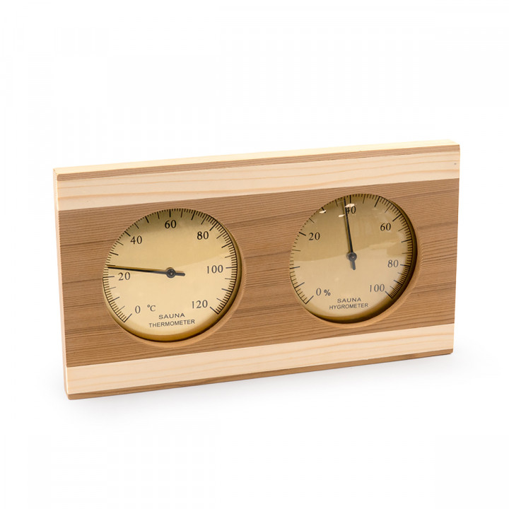 Termo-higrometer SAUFLEX, cedra, zlata barva