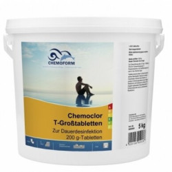 Počasi raztapljajoči se klor CHEMOCLOR T-tablete 200 g, 5 kg  Počasi raztapljajoči se klor CHEMOCLOR T-tablete 200 g, 5 kg