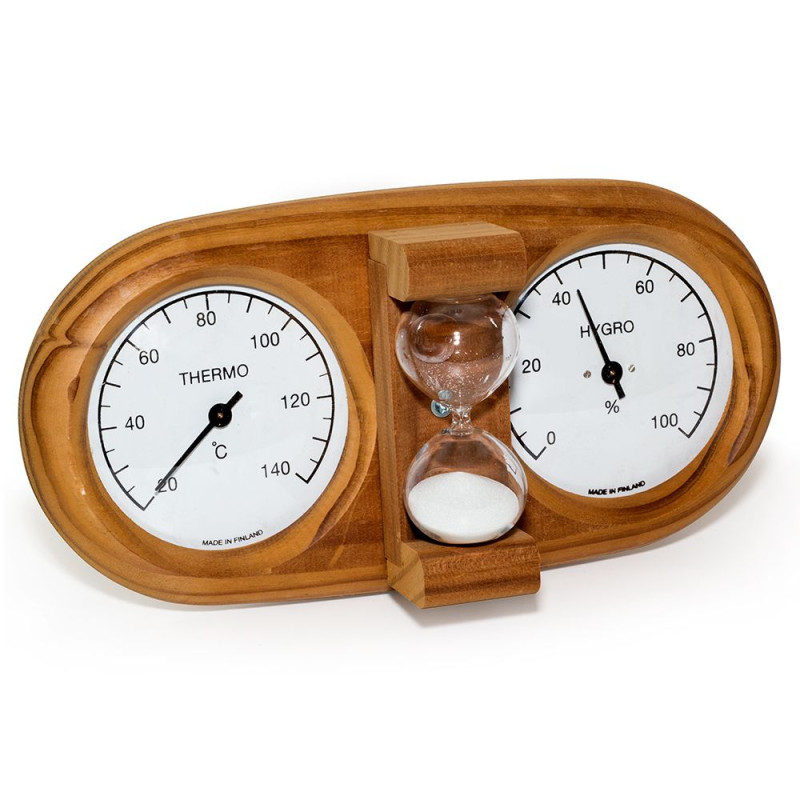 SAUNIA 3-v-1 termometer-higrometer s peščeno uro 591L