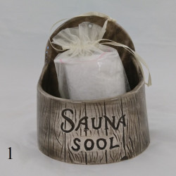 Keramična posoda za sol za savno - temna 250 ml  Keramična posoda za sol za savno - temna 250 ml