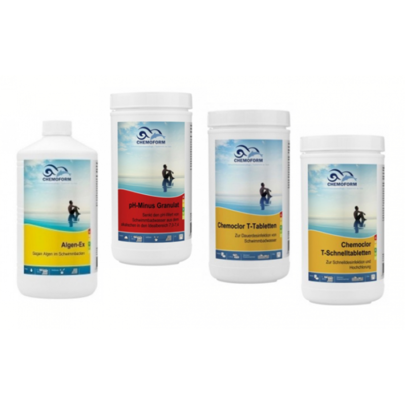 Komplet kemikalij CHEMOFORM za bazene s papirnatim filtrom, majhen