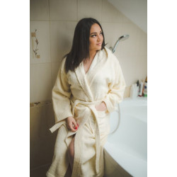 Bombažna (krem) halja s kapuco 