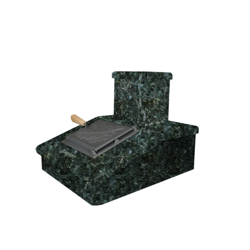 Kamnita obloga dimnika, temna Serpentina, 290 mm