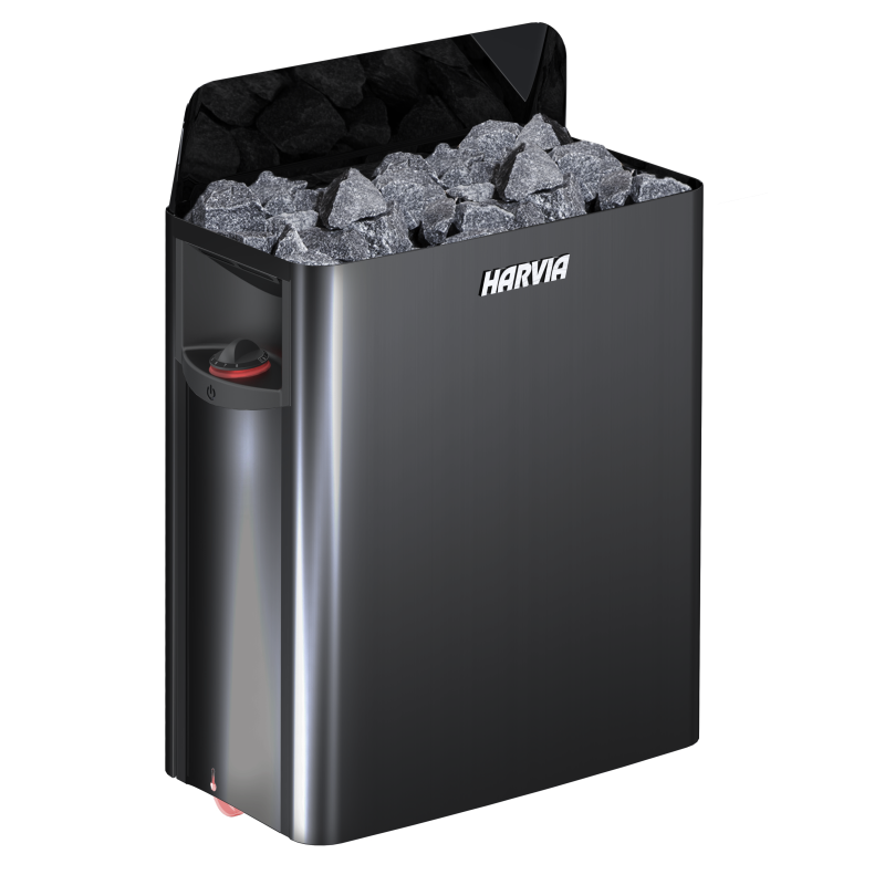 Električna peč za savno - HARVIA The Wall Black Steel SW80 8 kW
