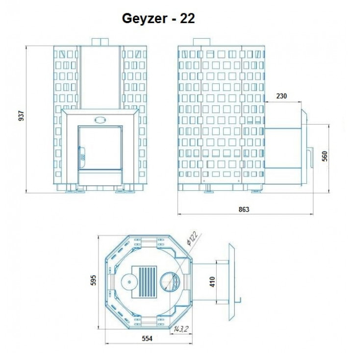 Peč za savno na drva - NOVA GEYZER 22