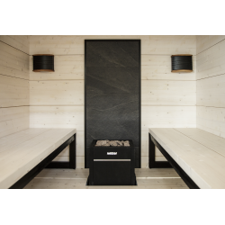 Kamnita stena HARVIA, črn okvir  Kamnita stena HARVIA, črn okvir