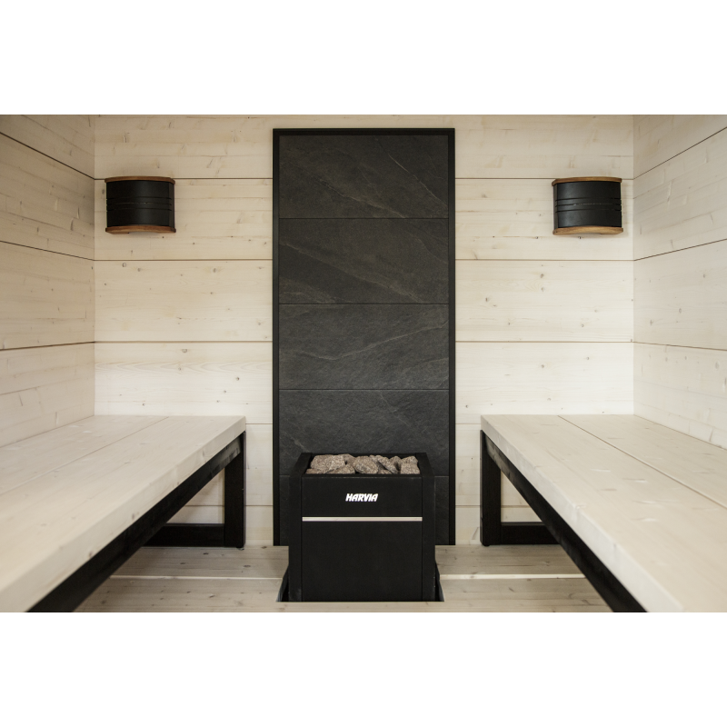 Kamnita stena HARVIA, črn okvir