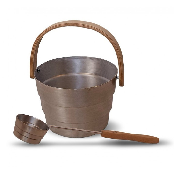 SAUNIA PYORRE set vedro in zajemalka 6 l, aluminij