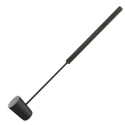 Črna zajemalka za savno, dolg ročaj 