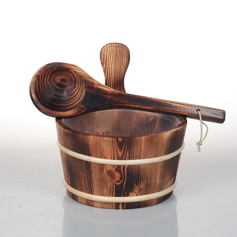 SAUFLEX leseno vedro in zajemalka 4 l, žgana trepetlika