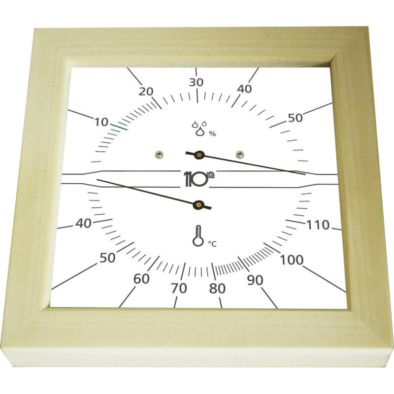 Kvadrat Termo-higrometer Sentiotec, bel