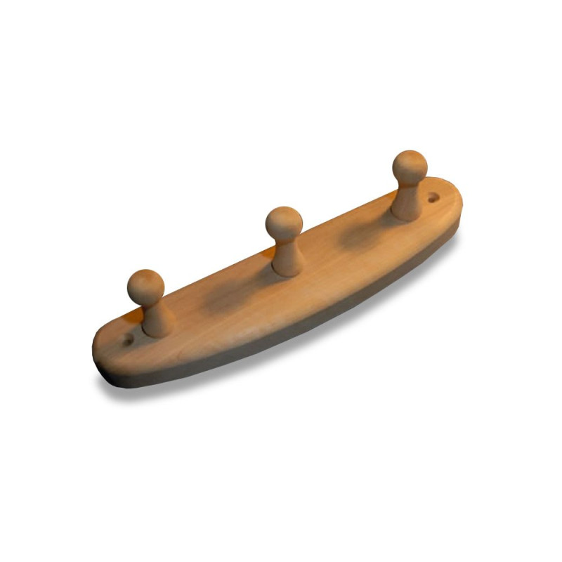 Obešalnik iz jelševega lesa s 3 kavlji