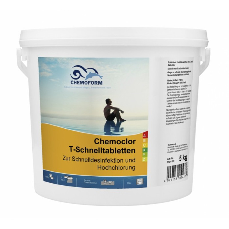 Hitro topne klorne tablete CHEMOCLOR, 5 kg