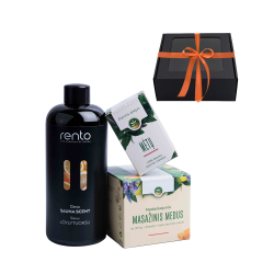 Darilni set v darilni škatli LEMON. Med, eterično olje in dišavna esenca 