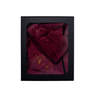 Darilni set v darilni škatli za NJO. Ženska savna kapa in predpasnik - BORDO