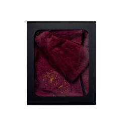 Darilni set v darilni škatli za NJO. Ženska savna kapa in predpasnik - BORDO 