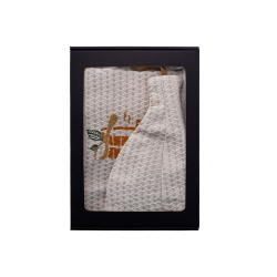 Darilni set v darilni škatli za NJEGA. Moška savna kapa in predpasnik - LAN, vezen 