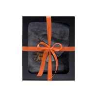 Darilni set v darilni škatli za NJEGA. Moška kapa in predpasnik za savno - SIVA