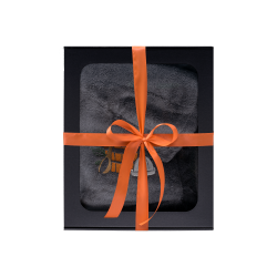 Darilni set v darilni škatli za NJEGA. Moška kapa in predpasnik za savno - SIVA 