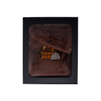 Darilni set v darilni škatli za NJEGA. Moška savna kapa in predpasnik - RJAVA