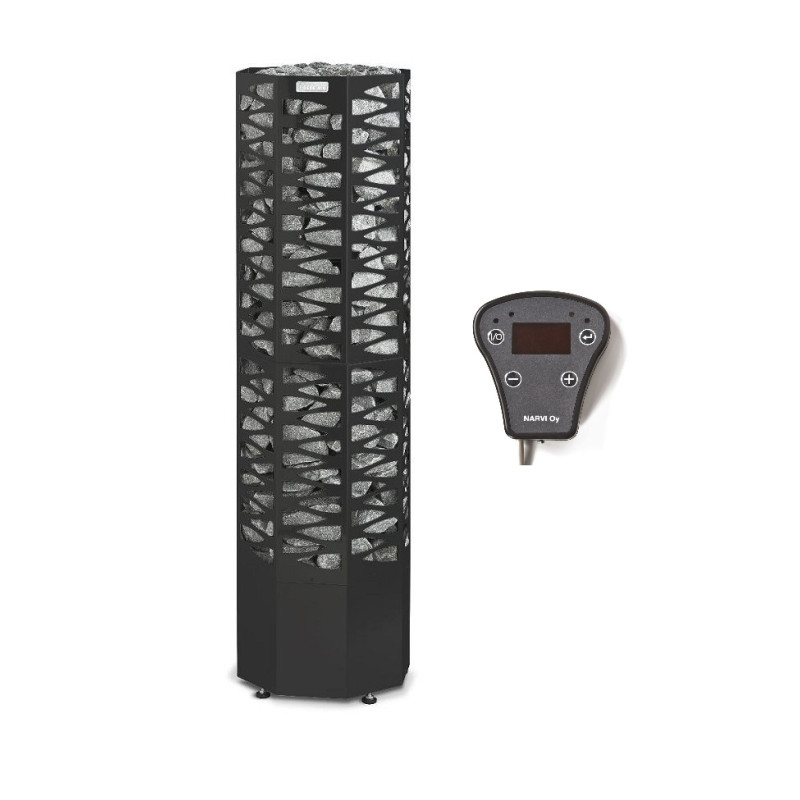 Električna peč za savno - NARVI SMOOTH 10,5 kW, črna