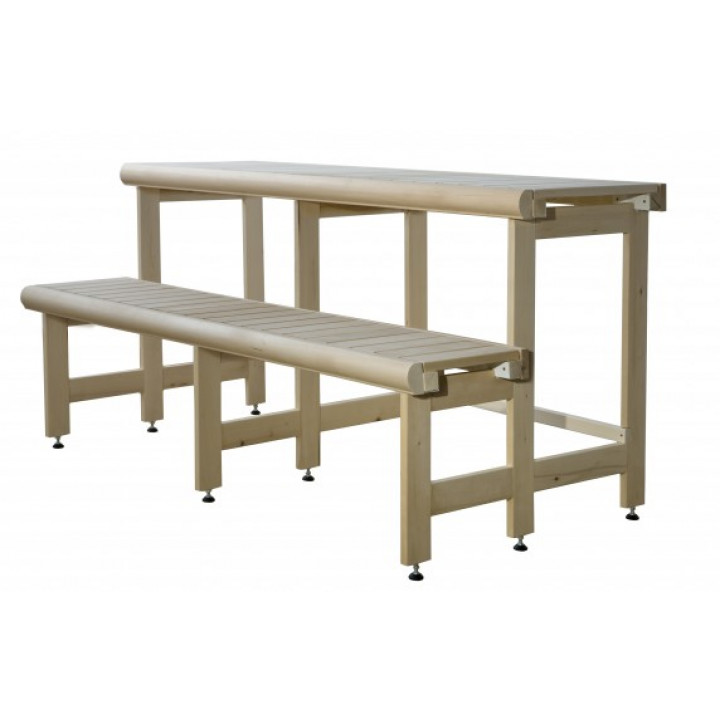 Standardni kompleks klopi za savno, les črne jelše, dolžina 2328 mm