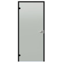 Harvia Black Line steklena vrata na ključ, saten, 7x21, črn aluminijast okvir - 0