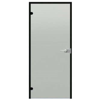 Harvia Black Line steklena vrata na ključ, saten, 7x21, črn aluminijast okvir