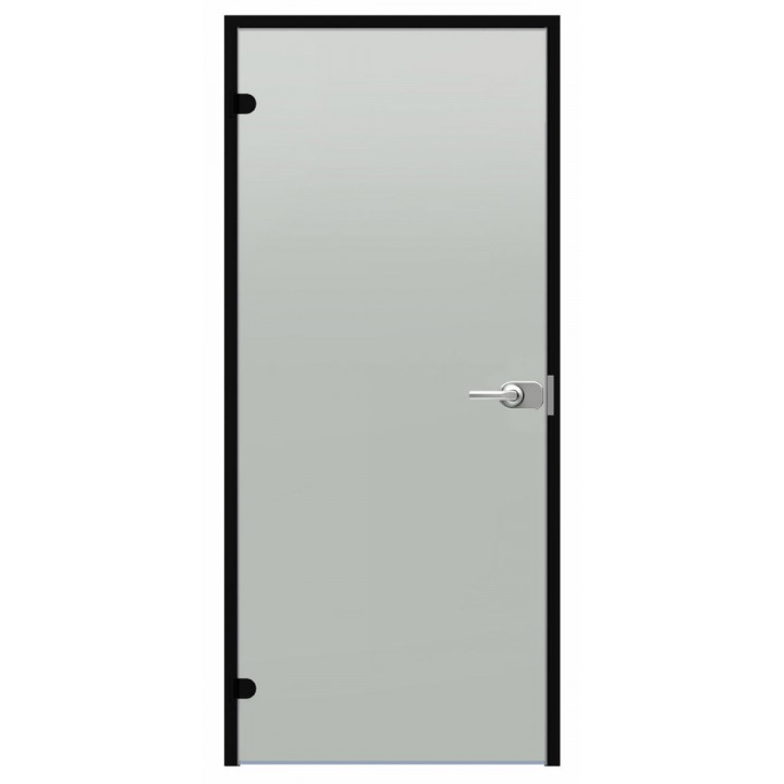 Harvia Black Line steklena vrata na ključ, saten, 7x21, črn aluminijast okvir