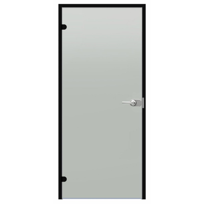Harvia Black Line steklena vrata na ključ, saten, 7x21, črn aluminijast okvir