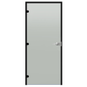 Harvia Black Line steklena vrata na ključ, saten, 9x21, črn aluminijast okvir - 0