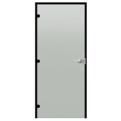Harvia Black Line steklena vrata na ključ, saten, 9x21, črn aluminijast okvir 