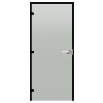 Harvia Black Line steklena vrata na ključ, saten, 9x21, črn aluminijast okvir