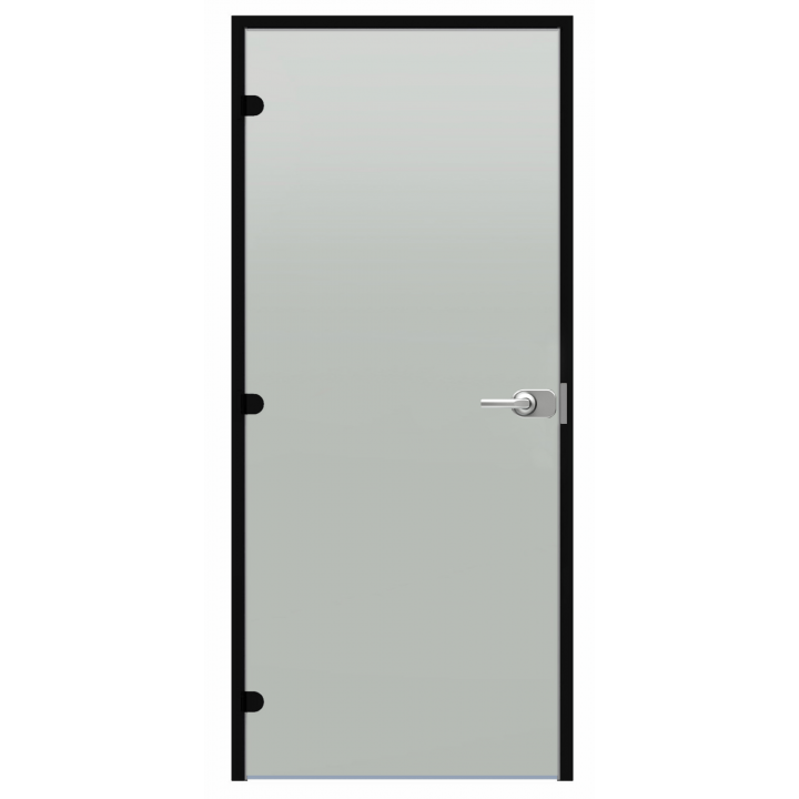 Harvia Black Line steklena vrata na ključ, saten, 9x21, črn aluminijast okvir