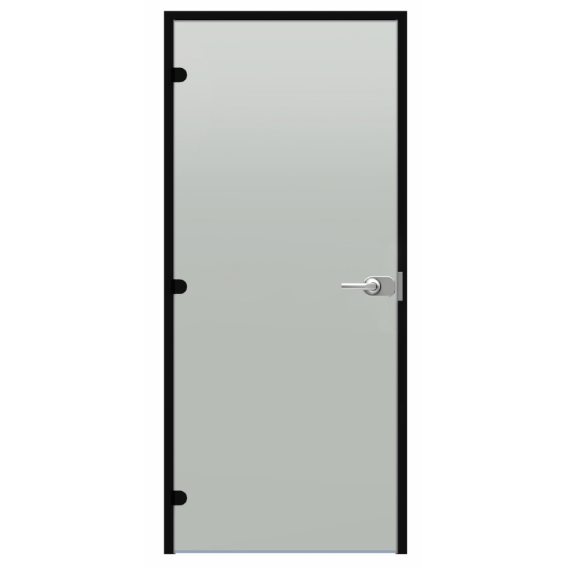 Harvia Black Line steklena vrata na ključ, saten, 9x21, črn aluminijast okvir