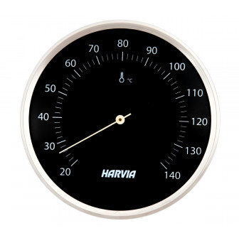 HARVIA termometer za savno, okrogel, črn, premer 160 mm, SAC90200