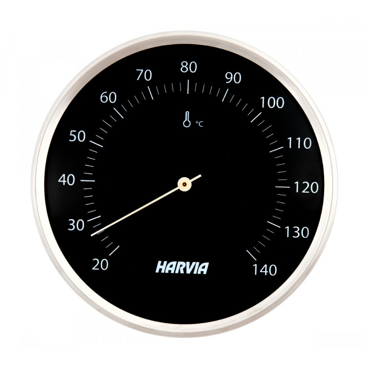 HARVIA termometer za savno, okrogel, črn, premer 160 mm, SAC90200
