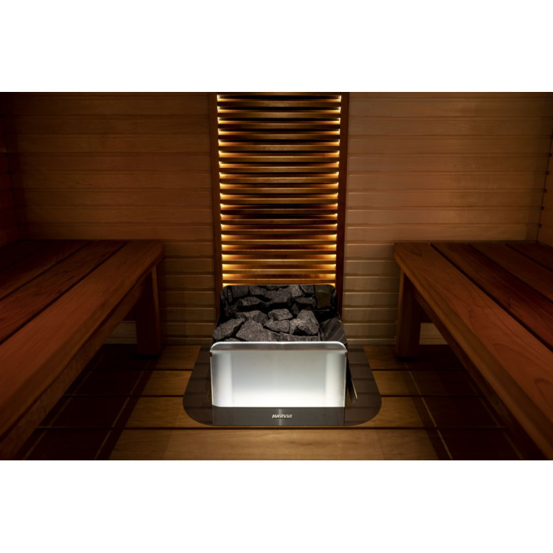 Možnost Harvia The Wall steklena plošča Osvetljen saten