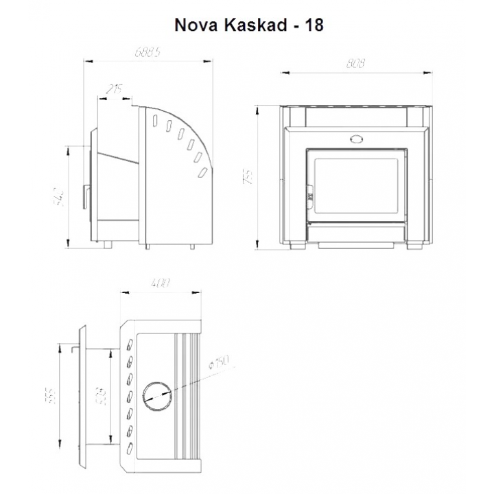 Peč za savno na drva - NOVA KASKAD 18