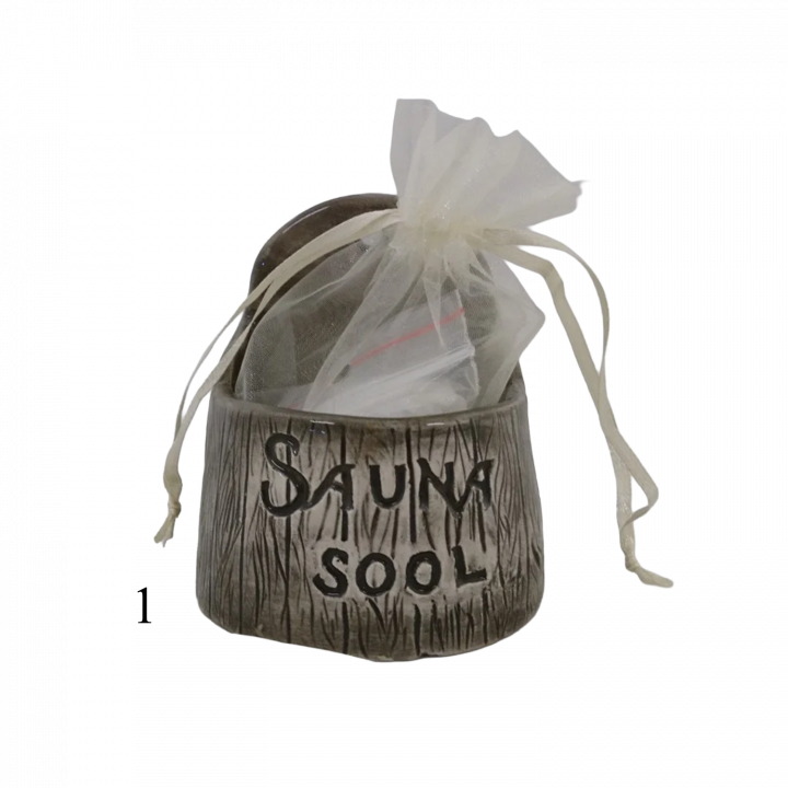 Keramična posoda za sol za savno - temna 120 ml, model 1