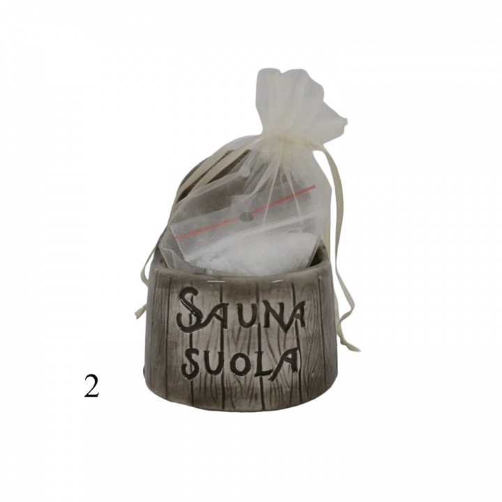 Keramična posoda za sol za savno - temna 120 ml, model 2