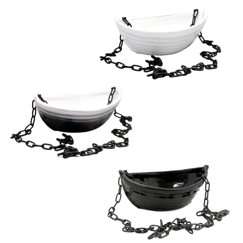 Keramična posoda za dišave - čoln z verigo