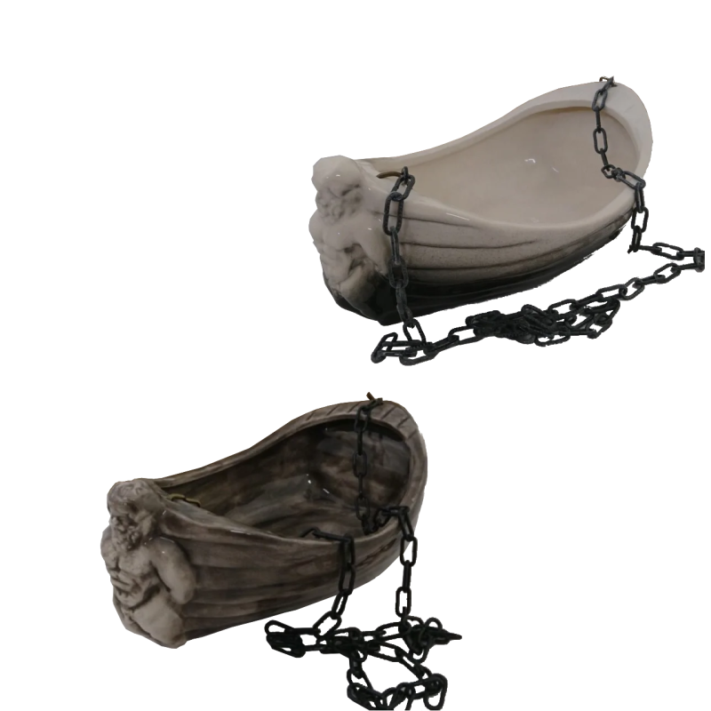 Keramična posodica za dišave - čoln s Pozejdonom