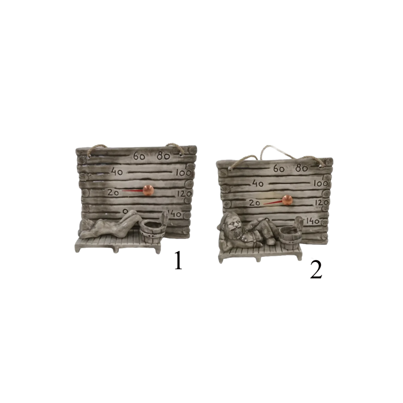 Keramični termometer za savno - majhen sodček za dišave