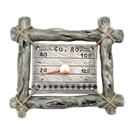 Keramični termometer za savno - v okvirju iz vejice 