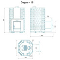 Peč za savno na drva - NOVA GEYSER 16 - 2