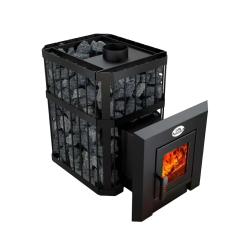 Savna peč na drva - NOVA KLASSIK 18 z mrežo, steklena vrata 